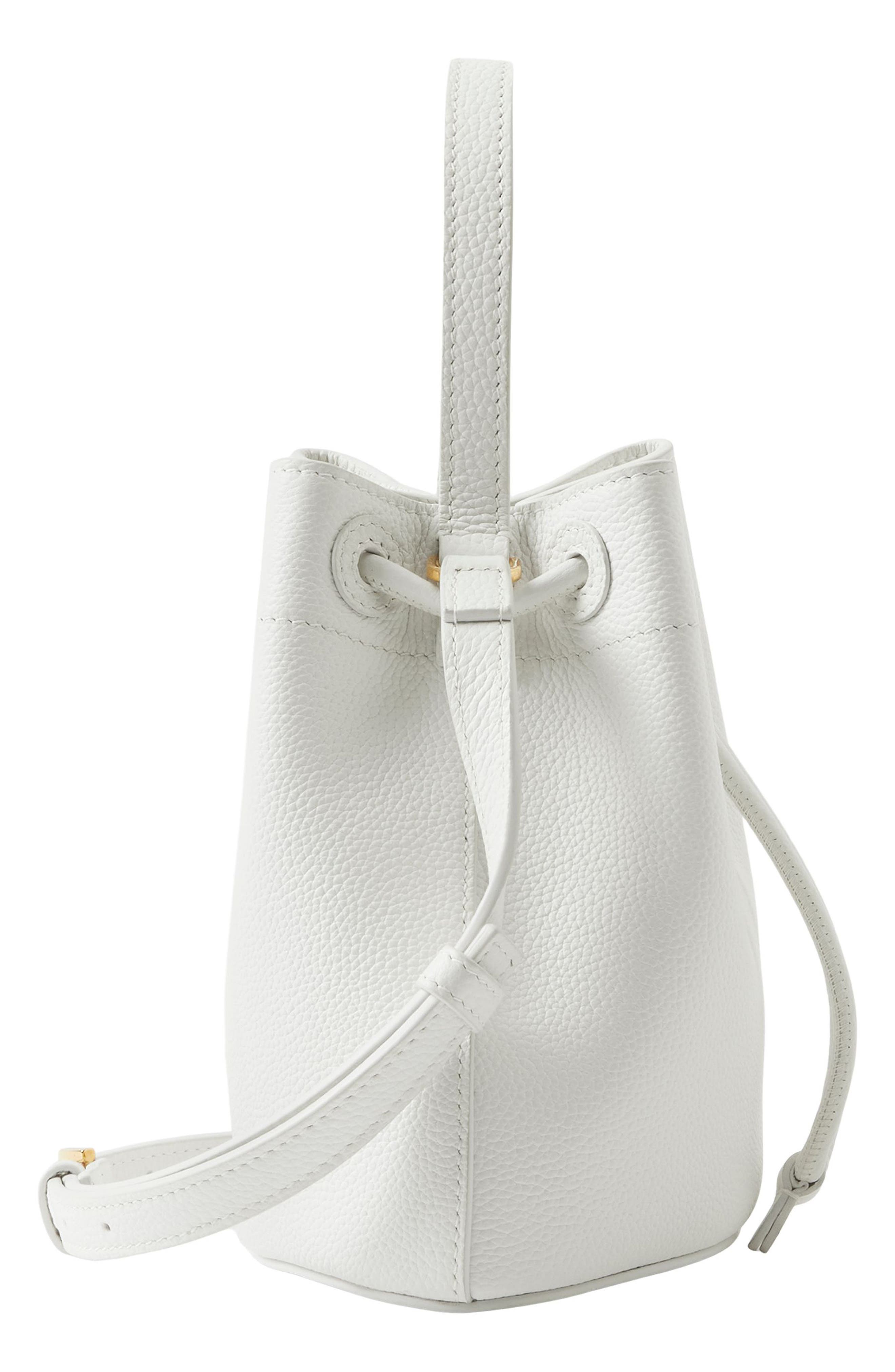 Burberry Mini Monogram Drawstring Bucket Bag, Alternate, color, 