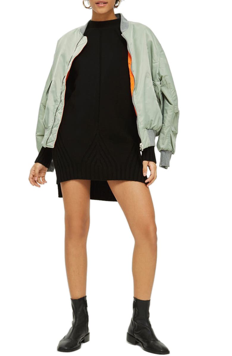 Topshop Knit Detail Sweater Dress, Main, color, 