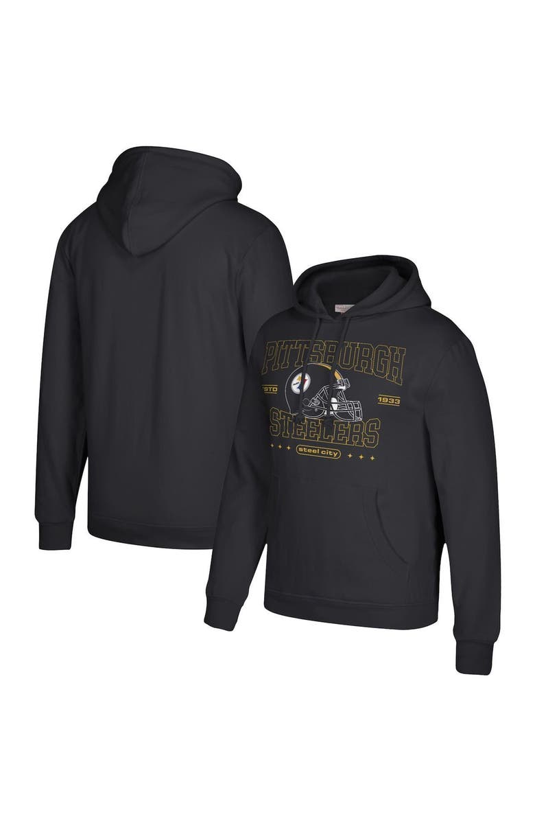 Mitchell & Ness Men's Mitchell & Ness Black Pittsburgh Steelers Classic Helmet Pullover Hoodie, Main, color, 