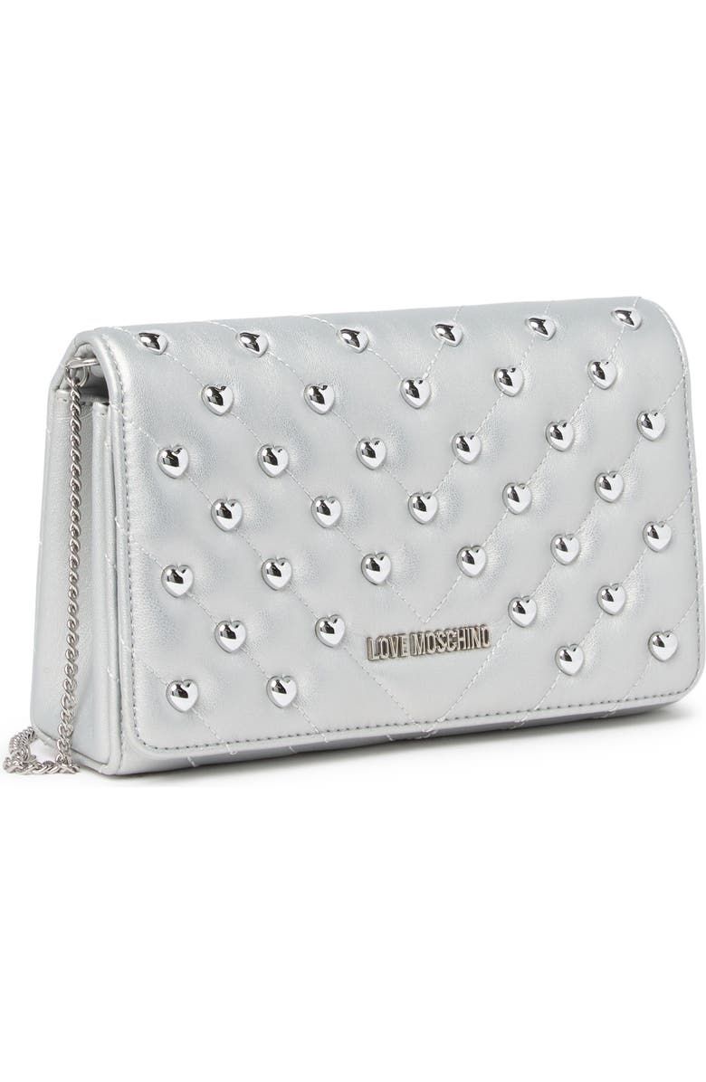 Love Moschino Borsa Quilted Heart Studded Bag, Alternate, color,