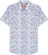 Robert Graham Elgar Abstract Print Short Sleeve Cotton Seersucker Button-Up Shirt