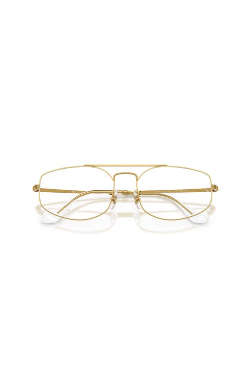 Ray Ban Ray-ban 56mm Irregular Optical Glasses In Gold