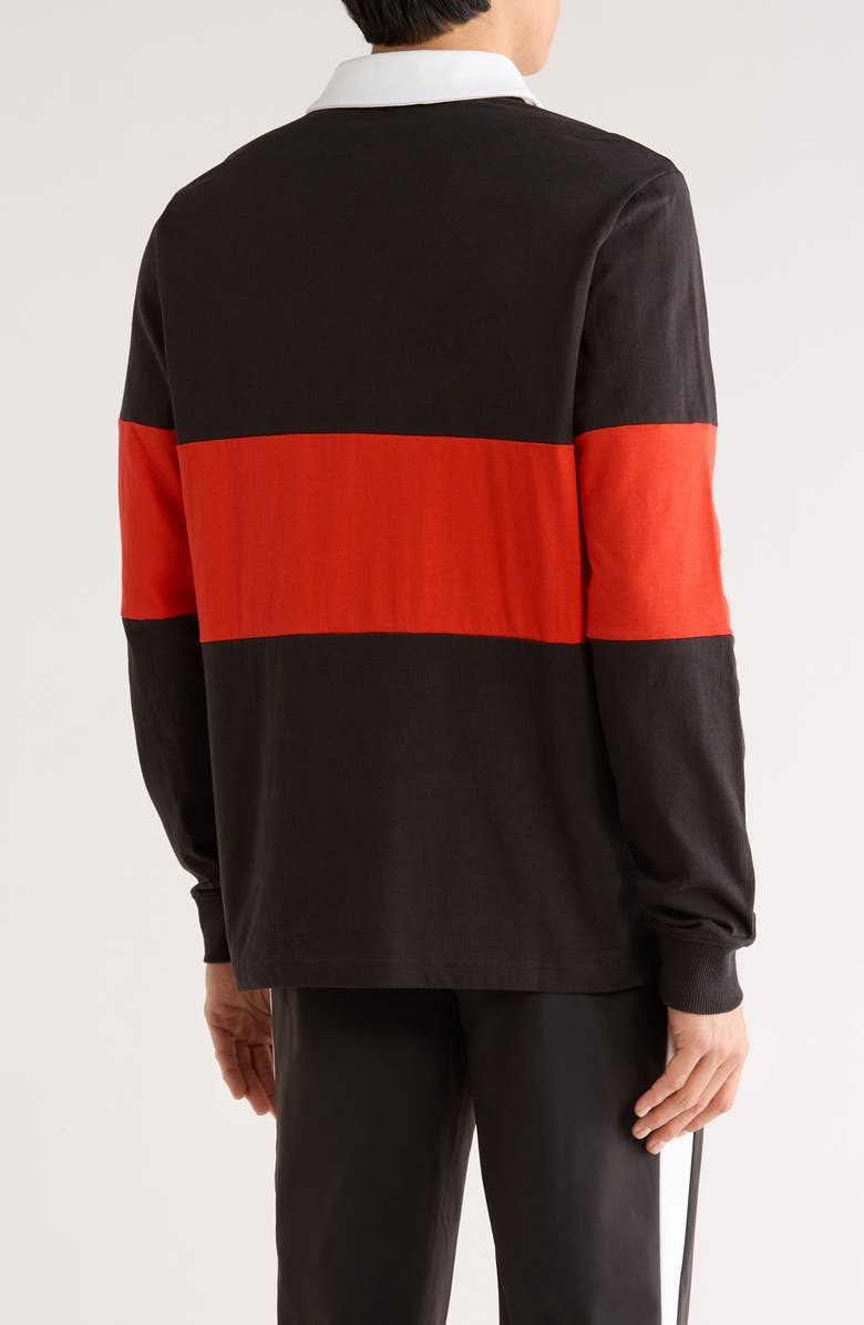 PUMA Sport Colorblock Long Sleeve Rugby Polo, Alternate, color, Puma Black