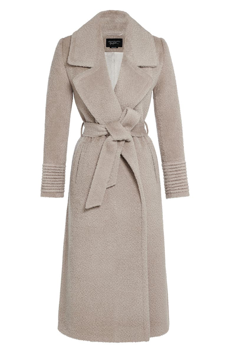 SENTALER Bouclé Notch Collar Alpaca & Wool Blend Wrap Coat, Alternate, color,