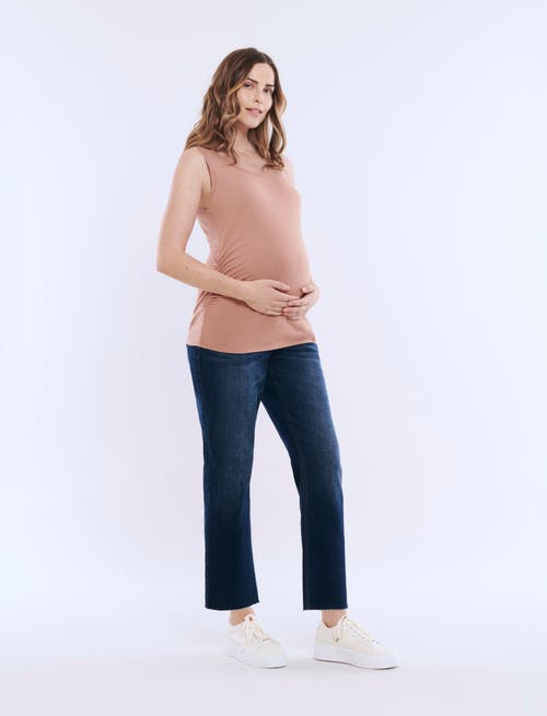 Motherhood Maternity Secret Fit Over The Belly Slim Straight Leg Jeans In Dark Wash