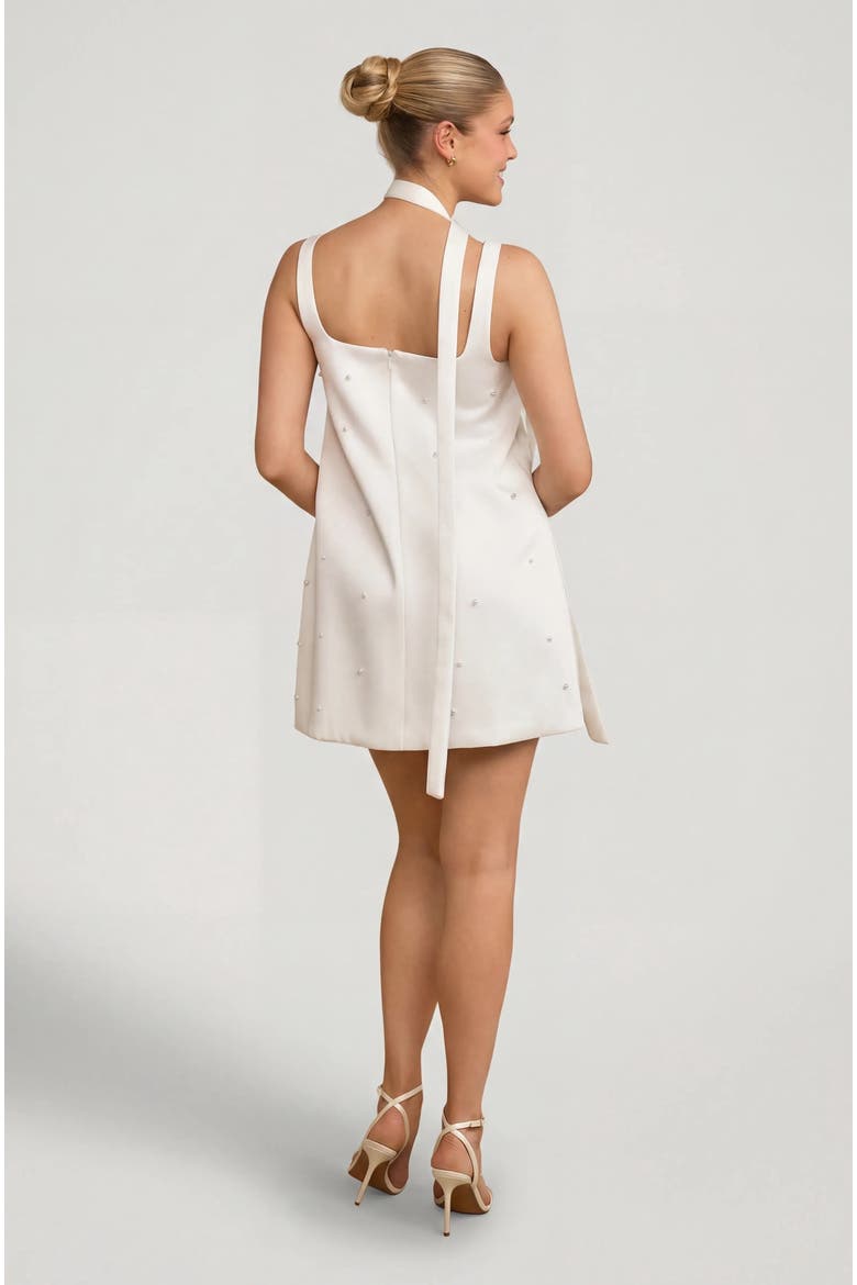Anya Scatter Bead Mini Dress, Alternate, color, White