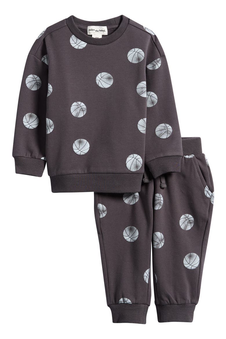 Basketball Sweatshirt & Joggers Set, Main, color, DARK GREY