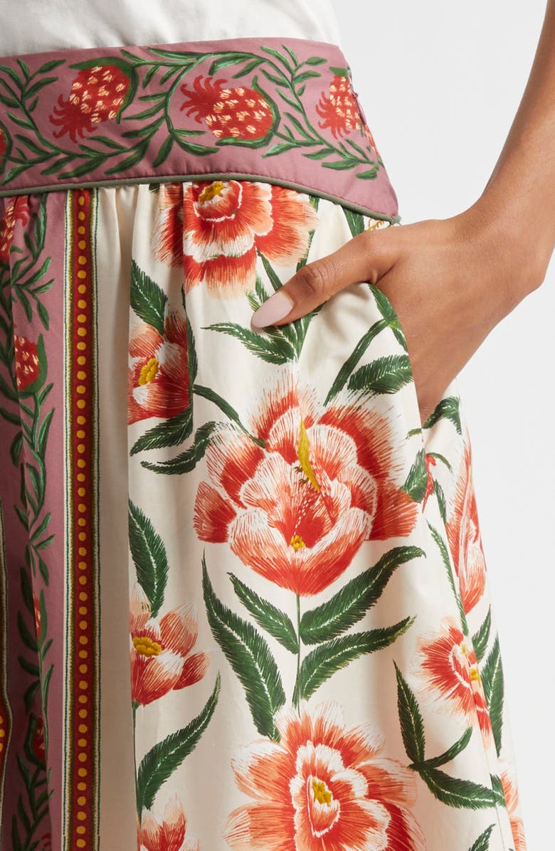 FARM Rio Anika Placed Floral Print Cotton Skirt, Alternate, color,