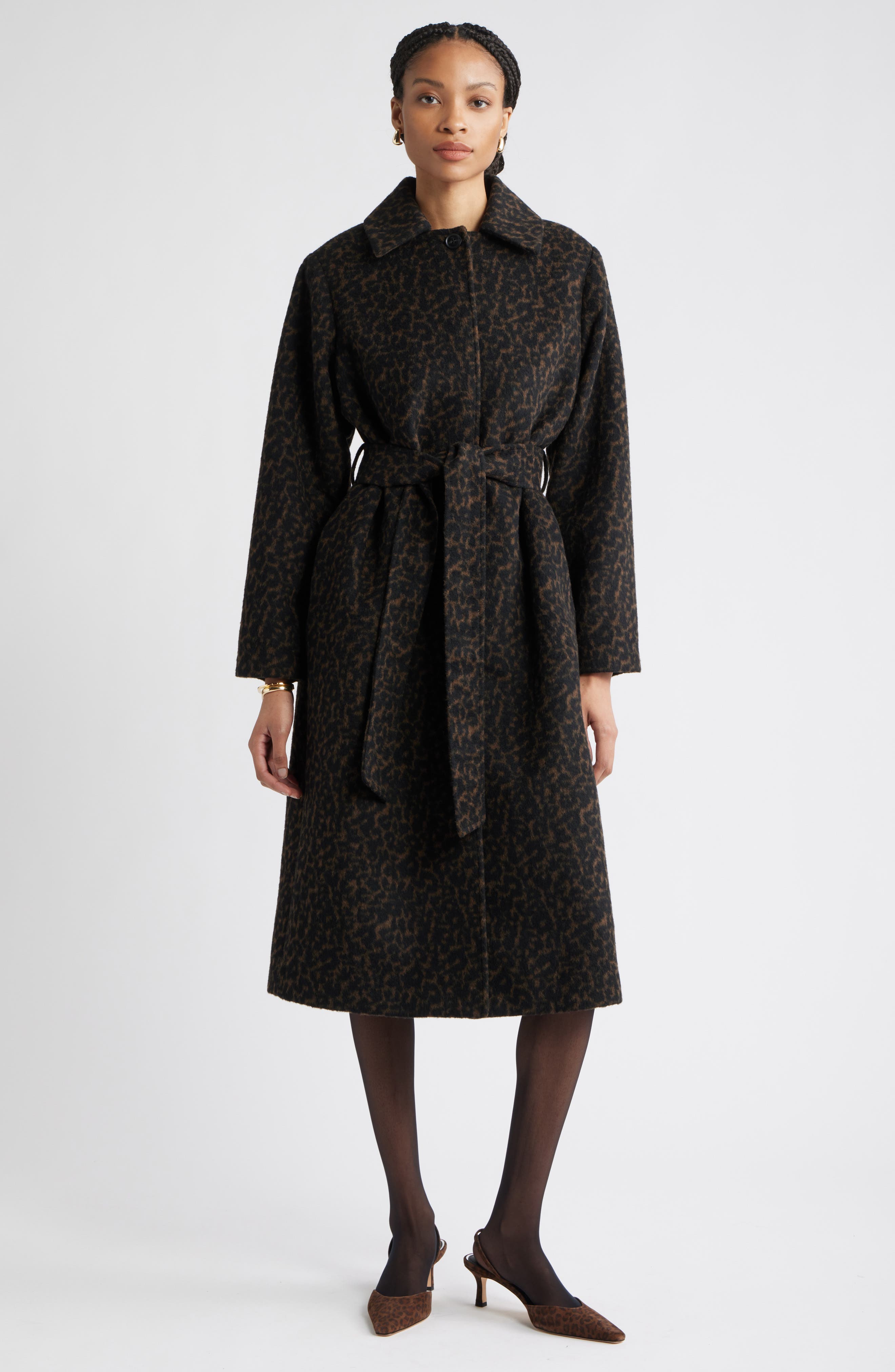 Nordstrom Belted Animal Print Jacket