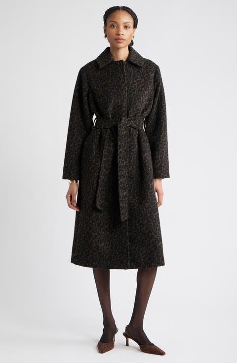 Belted Animal Print Jacket