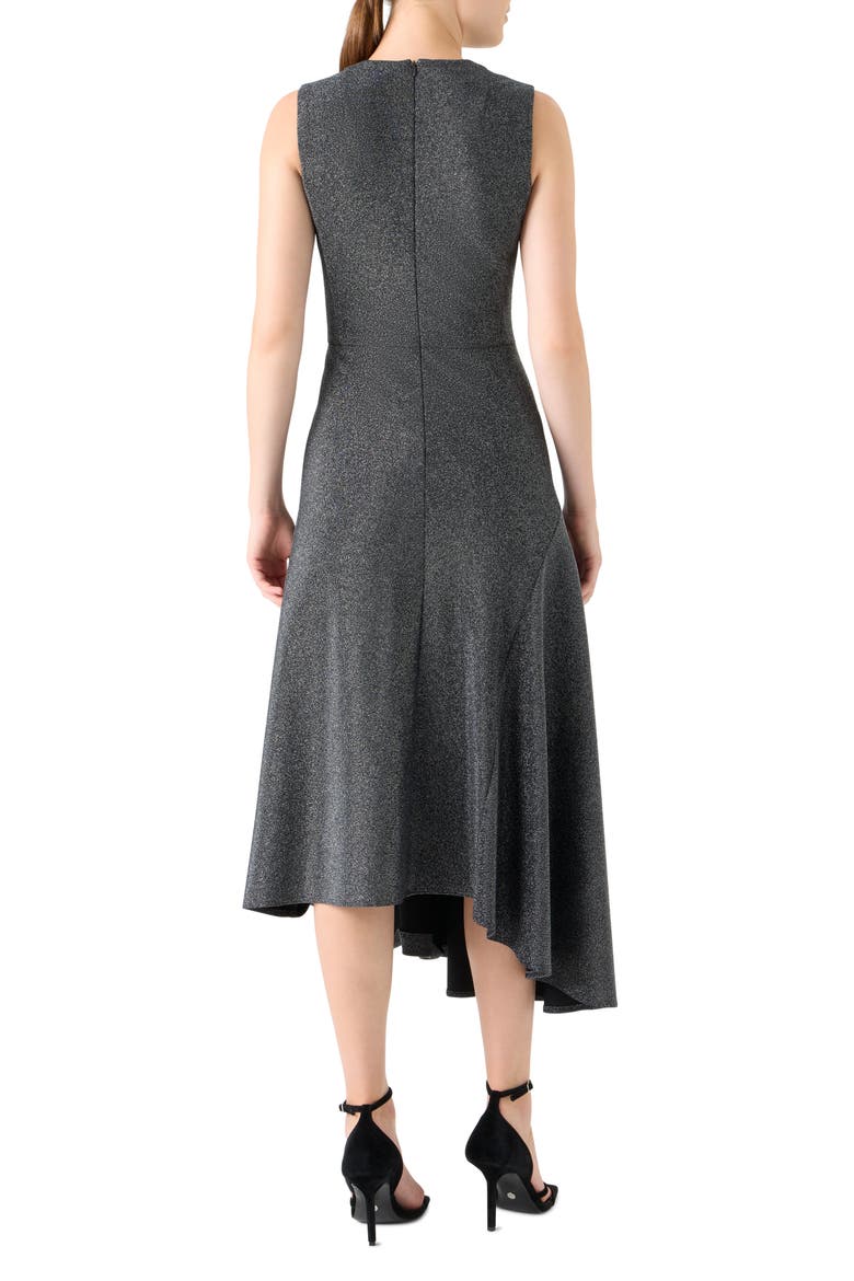 Asymmetric Metallic Knit Dress, Alternate, color, BRUSHED STEEL