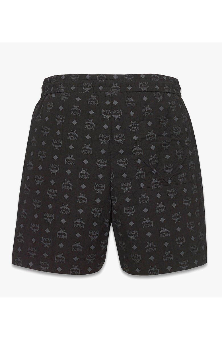 MCM Monogram Print Shorts in ECONYL<sup>®</sup>, Alternate, color, Black