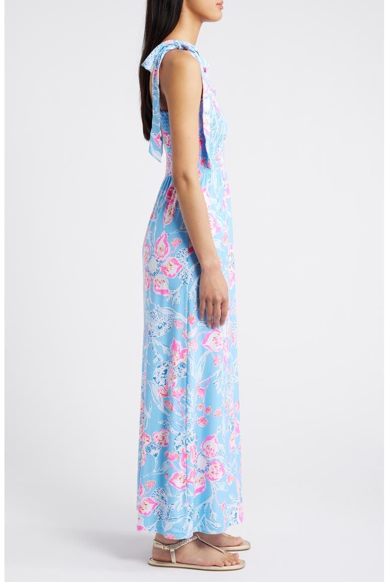 Kailua Floral Smocked Tie Shoulder Maxi Sundress, Alternate, color, MULTI BAHAMIAN RHAPSODY