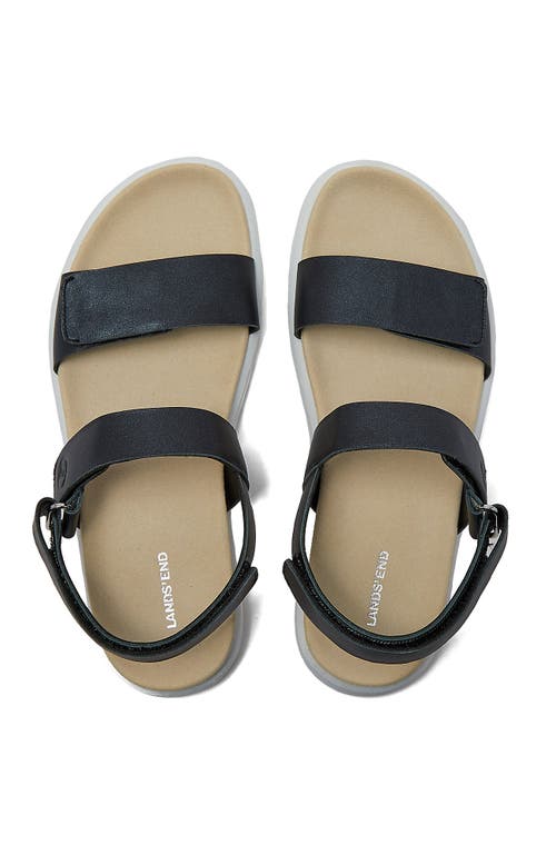 LANDS' END LANDS' END COMFORT ADJUSTABLE LEATHER SANDALS 