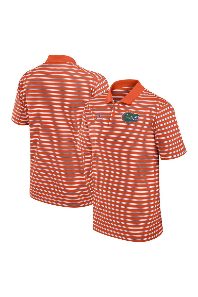 Men's Jordan Brand Orange/White Florida Gators Primetime Victory Striped Polo, Alternate, color, Orange