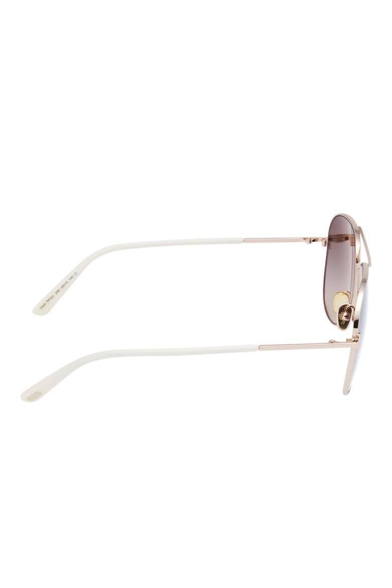 Clark 59mm Pilot Sunglasses, Alternate, color, SHINY ROSE GOLD / GRAD MIRROR