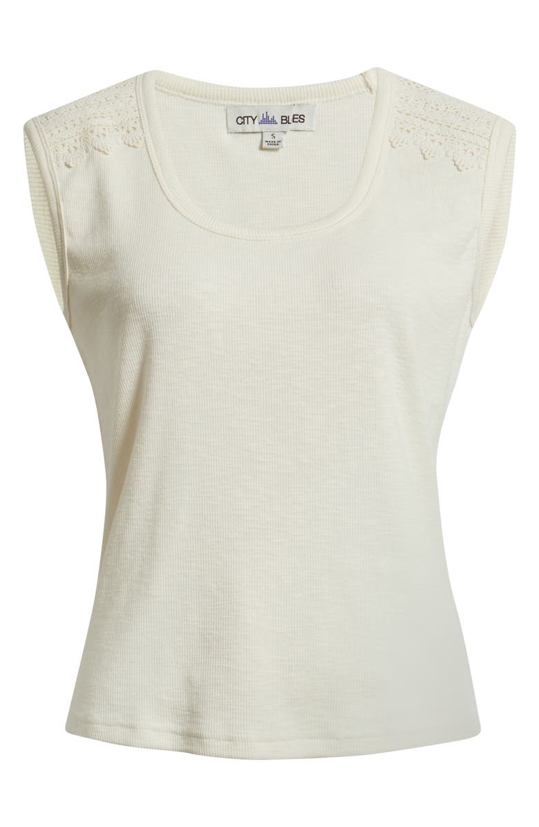 CITY BLUES Rib Acid Wash Tank, Alternate, color, Cream