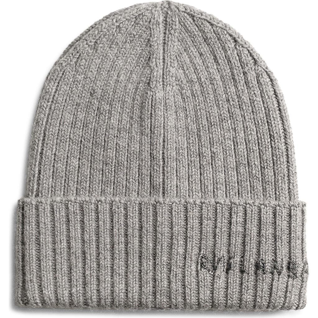 Ruslan Baginskiy Monogram Embroidered Merino Wool Beanie In Gray