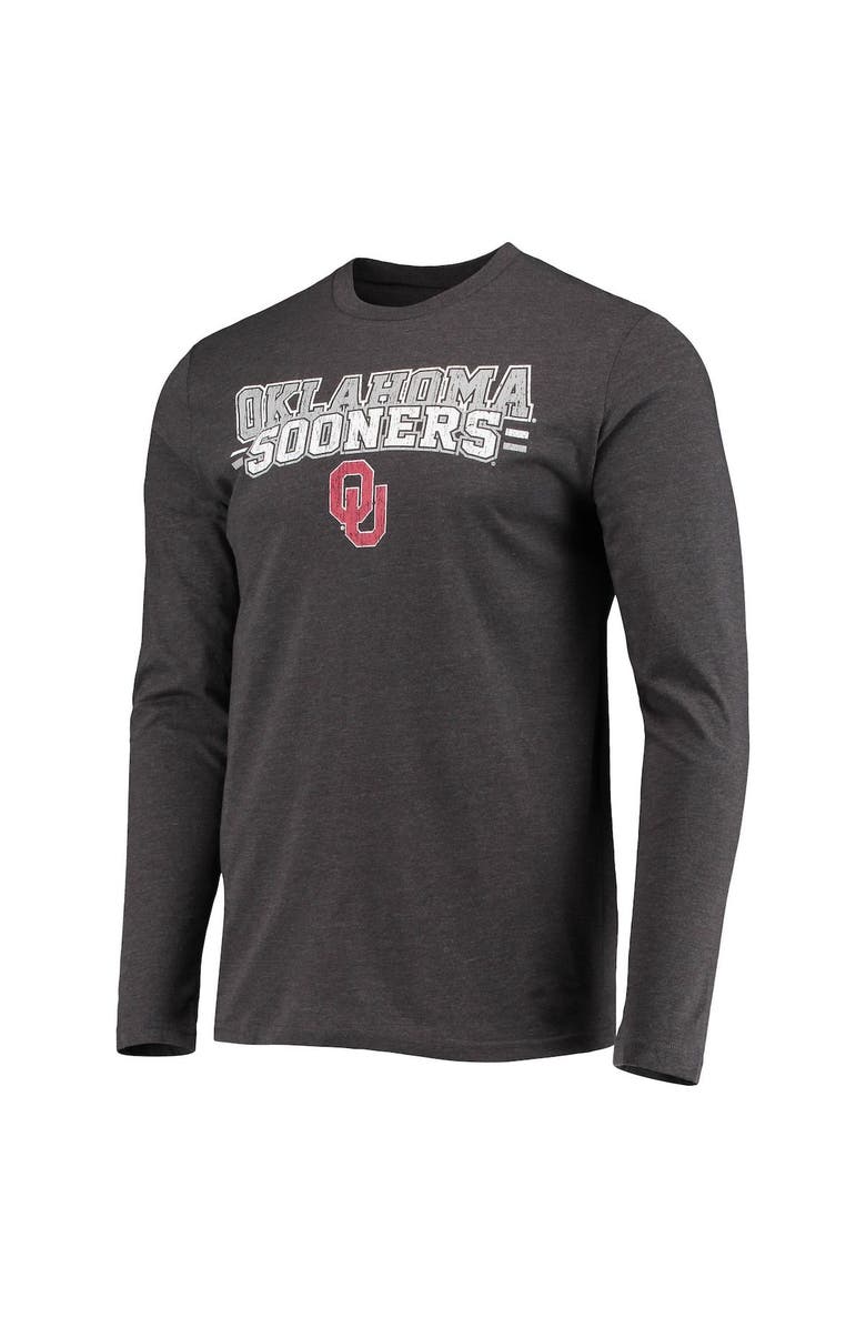 CONCEPTS SPORT Men's Concepts Sport Crimson/Heathered Charcoal Oklahoma Sooners Meter Long Sleeve T-Shirt & Pants Sleep Set, Alternate, color, Heather Charcoal