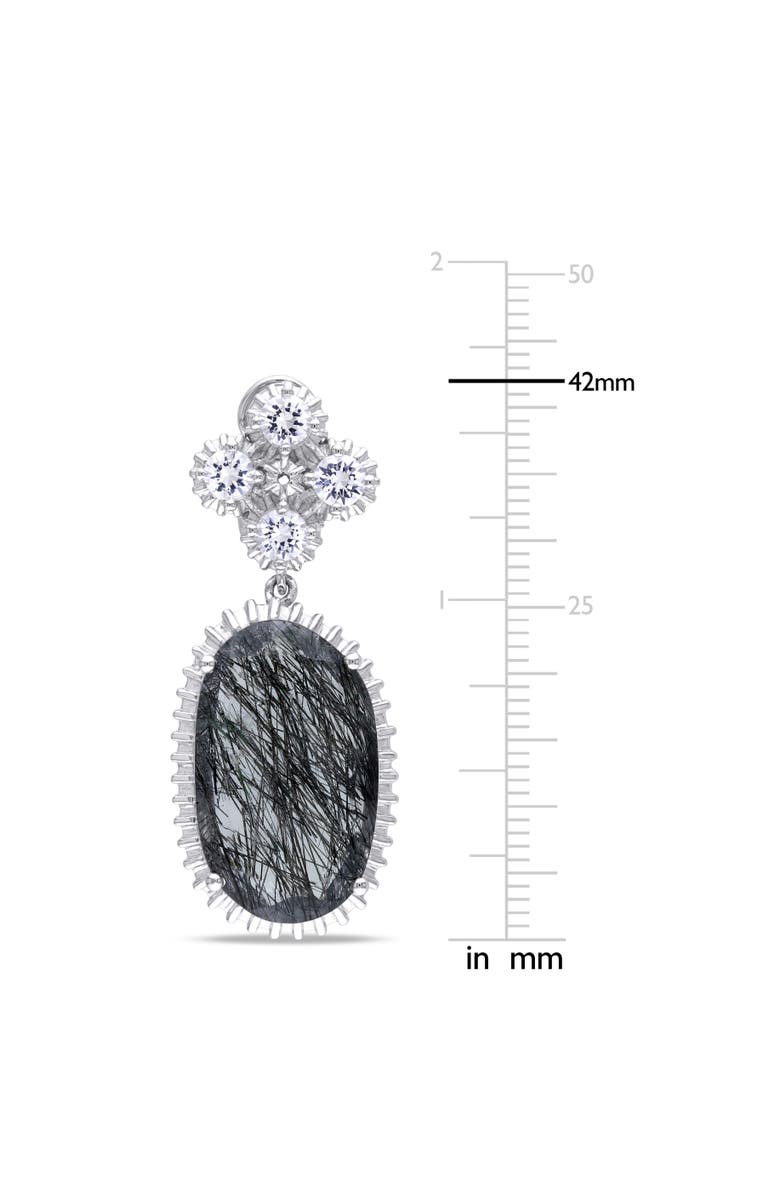Julianna B. Black Rutile & Created White Sapphire Dangle Earrings, Alternate, color, Black Rutile