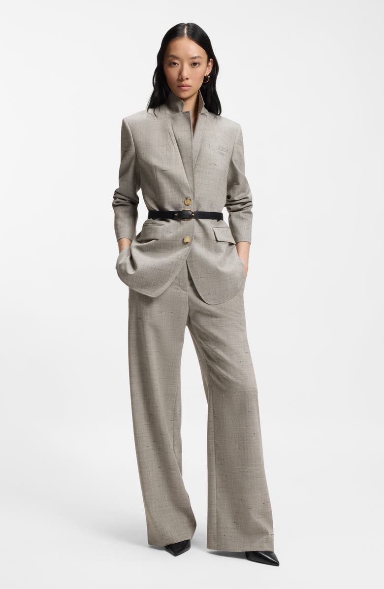 BOSS Jemma One-Button Blazer, Alternate, color, Pumice Wool Texture