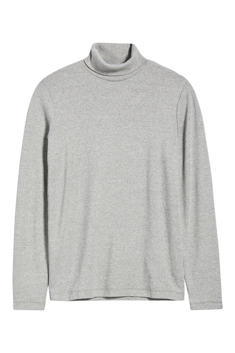 Canon Turtleneck Cotton Blend Sweater, Alternate, color, HEATHER GREY