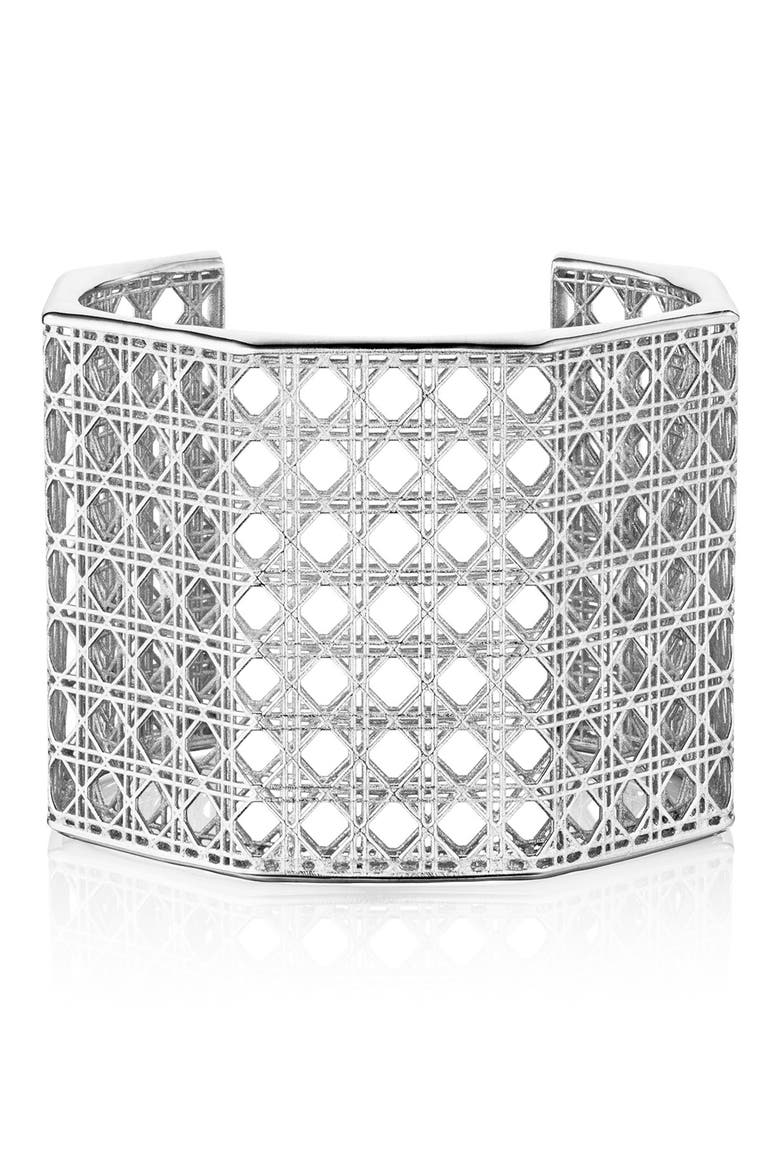 Cane Cuff Bracelet, Main, color, STERLING SILVER