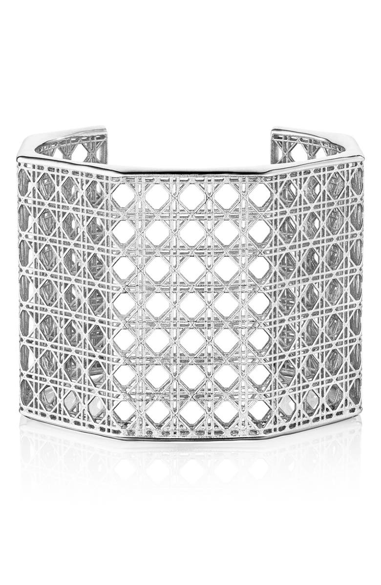 ManLuu Cane Cuff Bracelet, Main, color, Sterling Silver