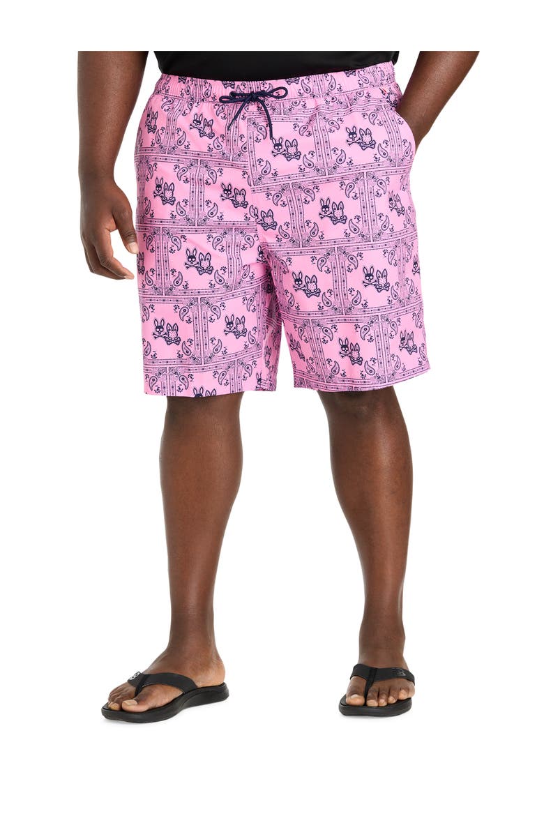 Big & Tall Luke Allover Swim Trunks, Main, color, PINK