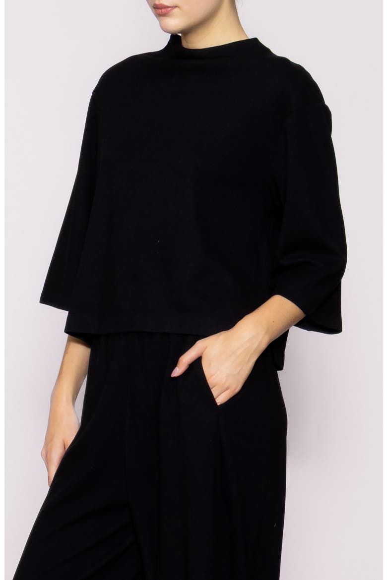 Brushed Knit Top, Alternate, color, BLACK