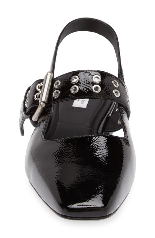 Rag & Bone Astra Houndstooth Buckle Slingback Ballerina Flats In Black Patent Leather