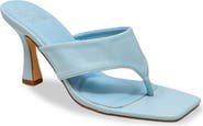 CHASE AND CHLOE Cielle Thong Strap Flared Heel Sandal