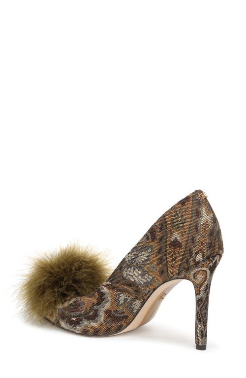 Sam Edelman Hazel Feather Embellished Pump In Brown