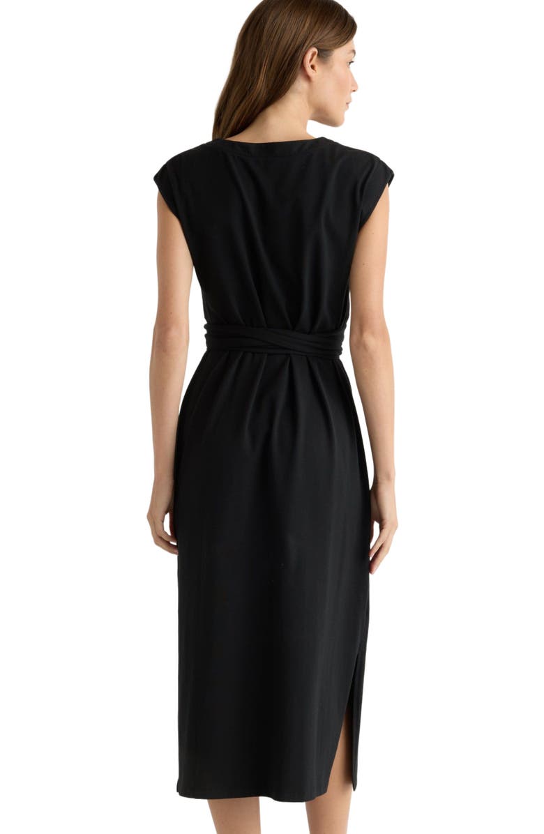 Modern Citizen Fei Tie-Front Organic Cotton Dress, Alternate, color, Black