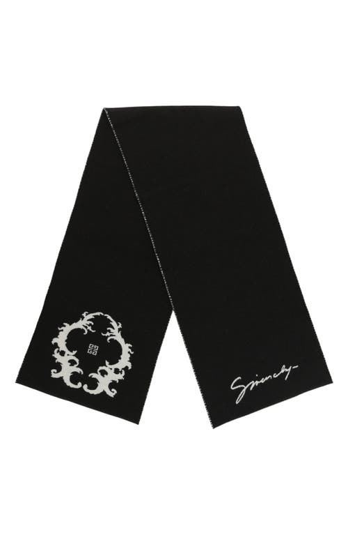 Givenchy Reversible Logo Wool Scarf In Black
