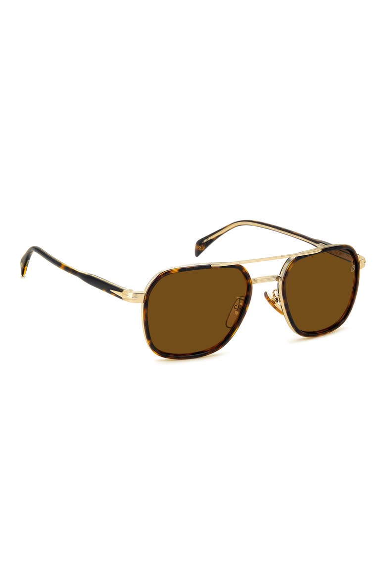 54mm Avaitor Sunglasses, Alternate, color, HAVANA GOLD/ BROWN