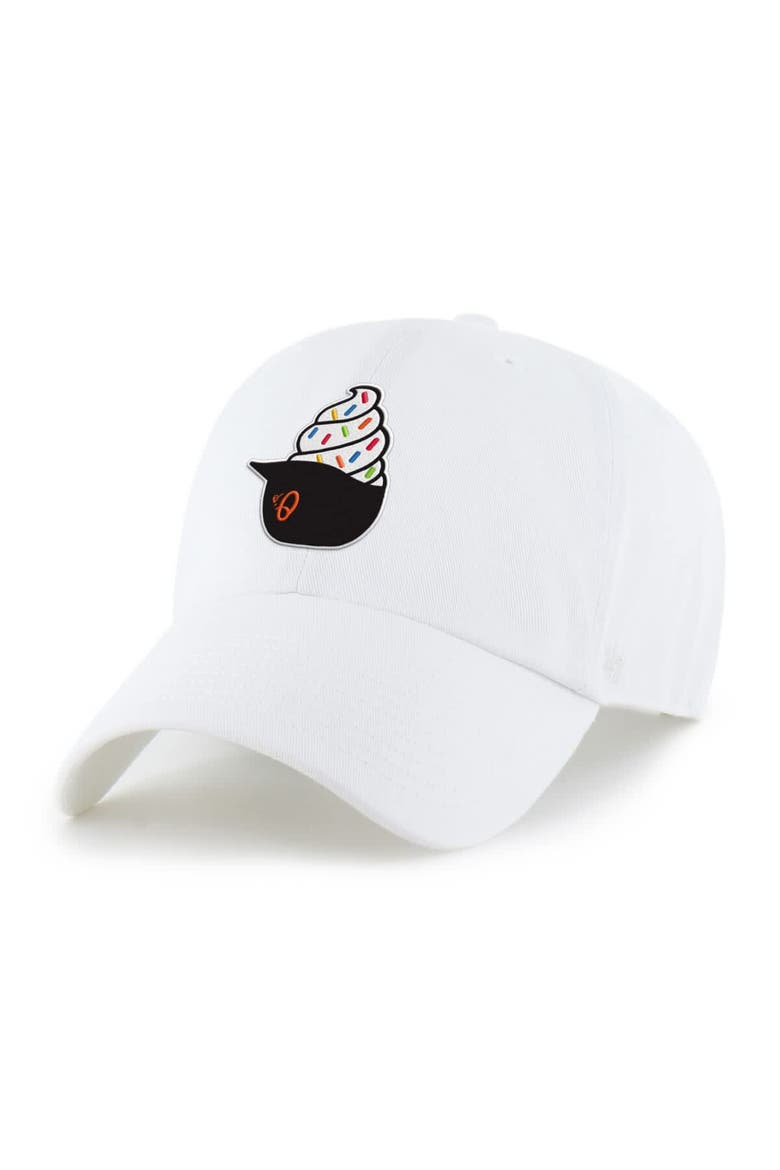 Preschool '47  White Baltimore Orioles Ice Cream Helmet Clean Up Adjustable Hat, Main, color, White