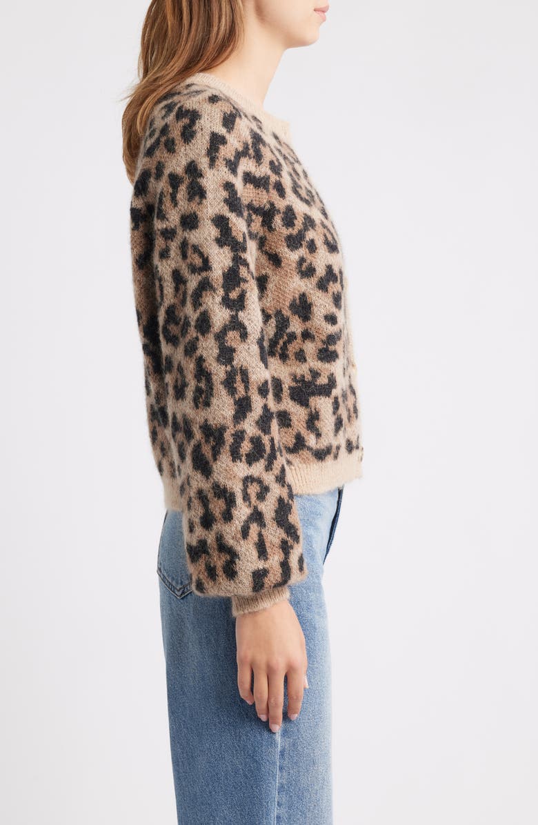 THE GREAT. The Windsor Leopard Cardigan, Alternate, color, Leopard