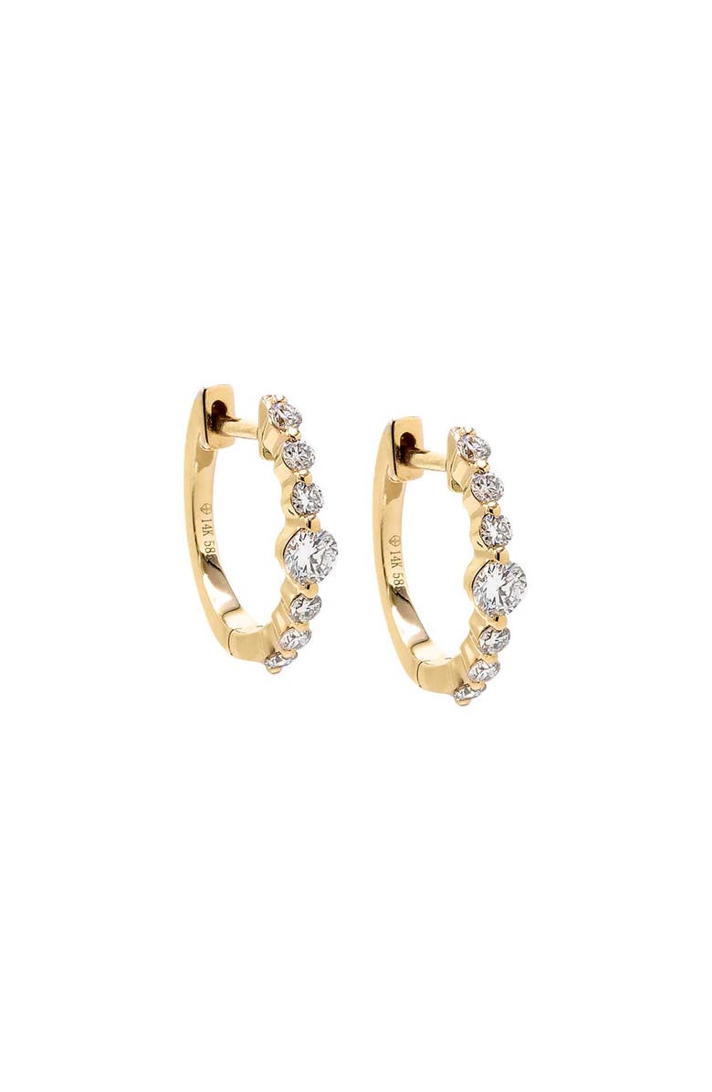 BY ADINA EDEN Floating Diamond Embedded Huggie Earring 14K, Main, color, 