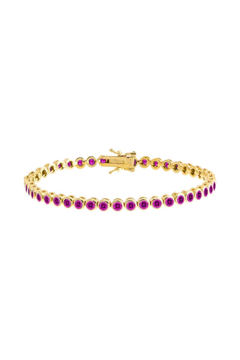 Turquoise Bezel Tennis Bracelet, Main, color, Magenta