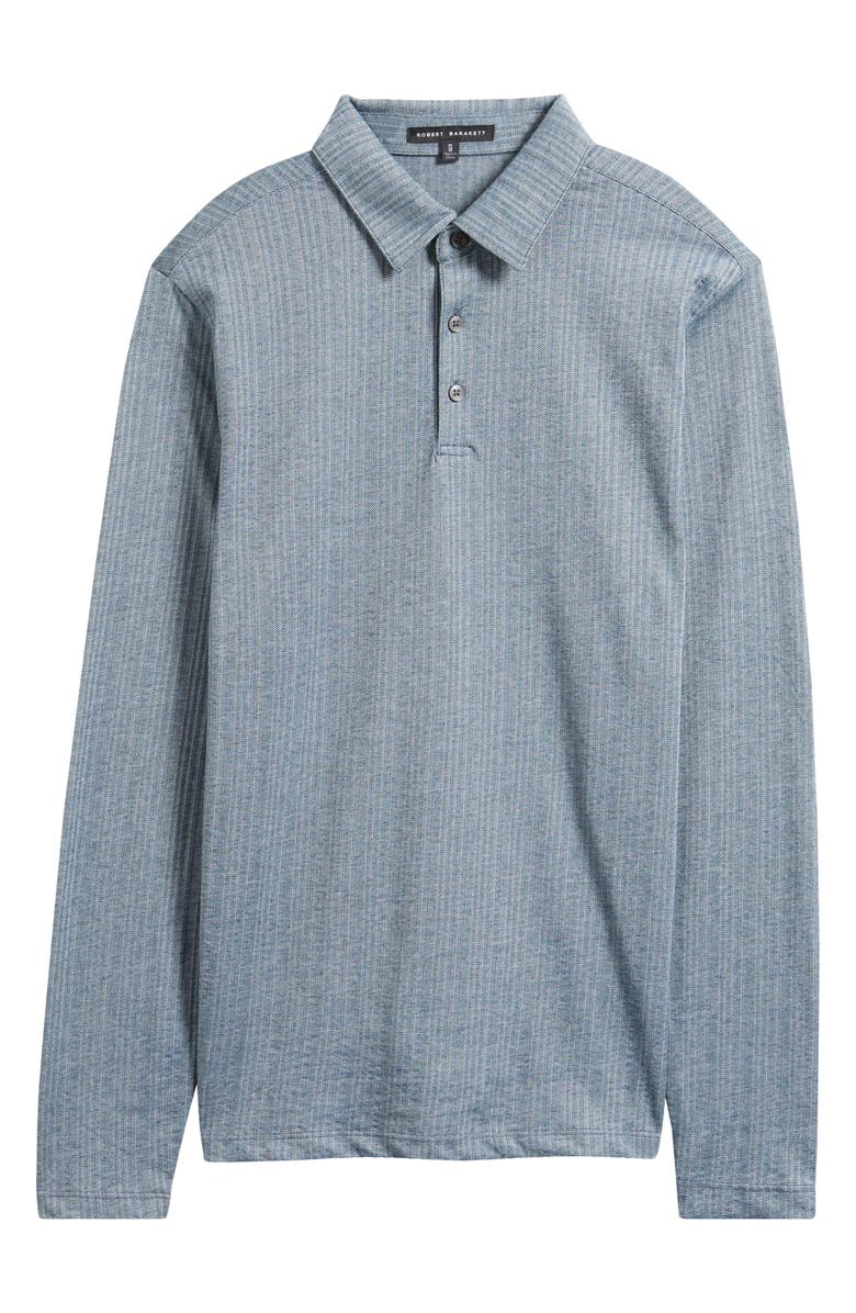 Robert Barakett Monolif Stripe Long Sleeve Polo, Alternate, color, Night Teal