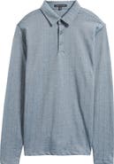 Robert Barakett Monolif Stripe Long Sleeve Polo