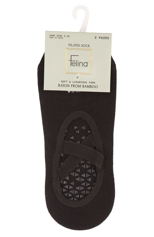 Felina 2-pack Pilates Socks In Black/white