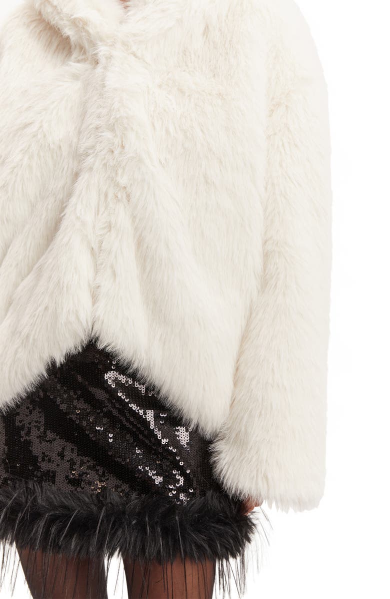 Bardot Callan Hooded Faux Fur Jacket, Alternate, color, 