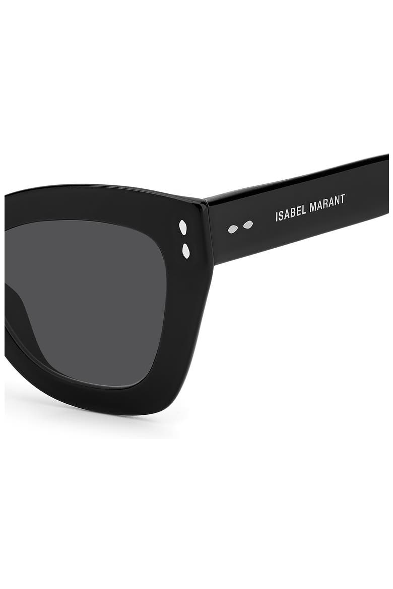51mm Cat Eye Sunglasses, Alternate, color, BLACK/ DARK GREY SF