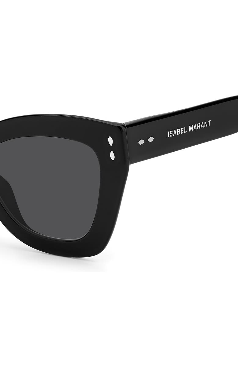 Isabel Marant 51mm Cat Eye Sunglasses, Alternate, color, Black/ Dark Grey Sf