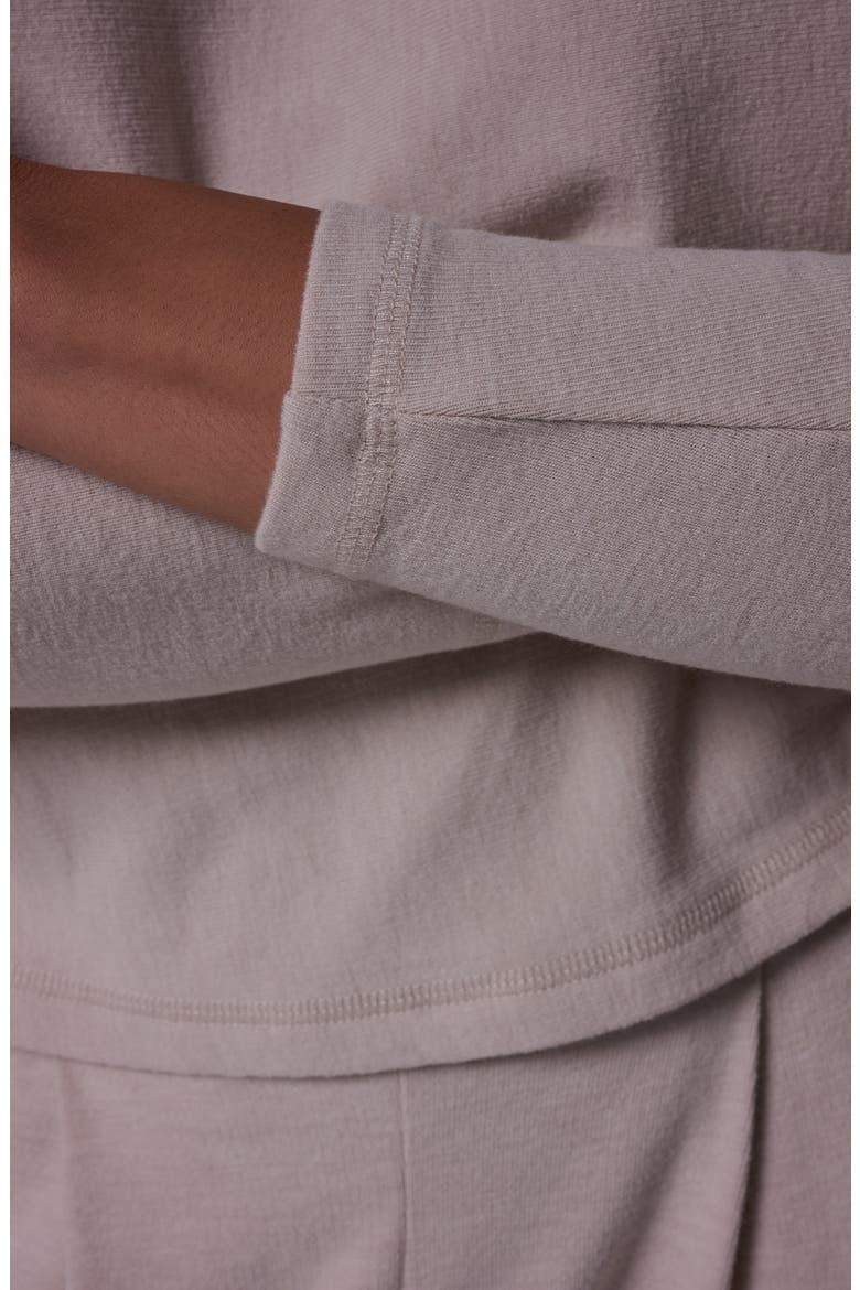 Brushed Jersey Dolman Funnel Neck Top, Alternate, color, OAT HEATHE