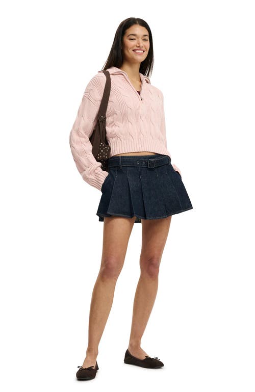 Cotton On Cotton Cable Half Zip Pullover In Pink