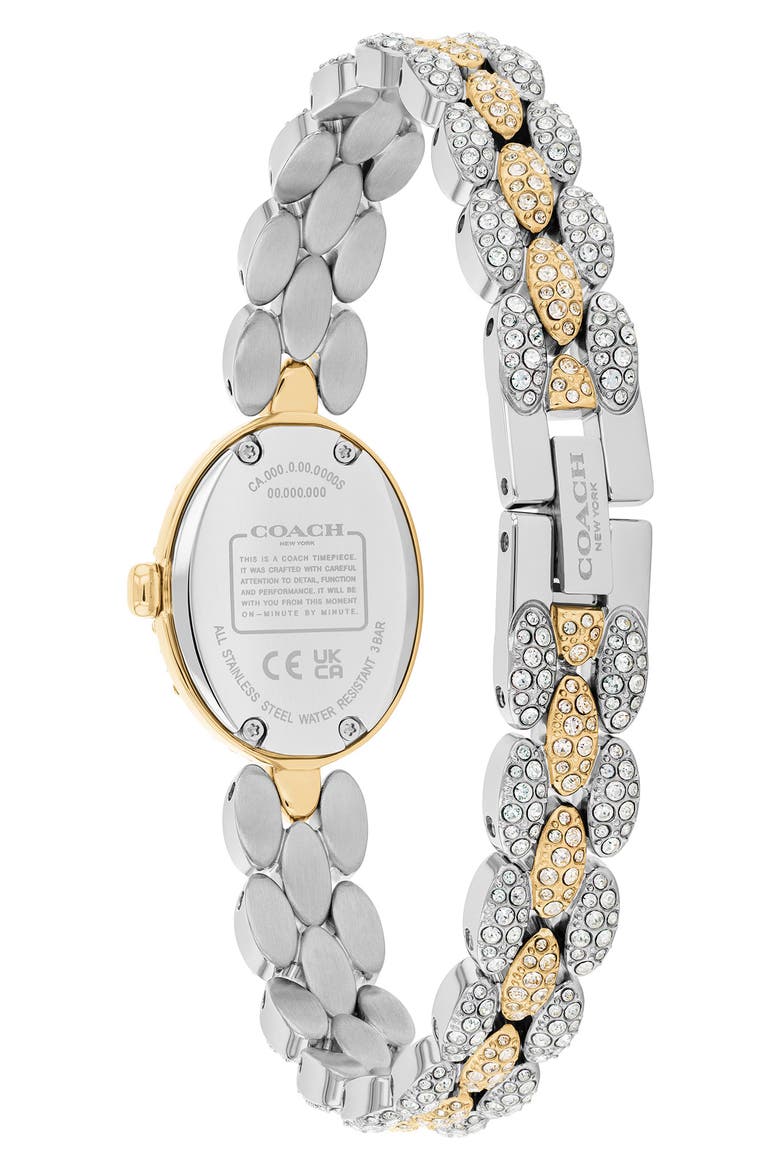Sammy Crystal Oval Bracelet Watch, 19.5mm, Alternate, color, TWO TONE