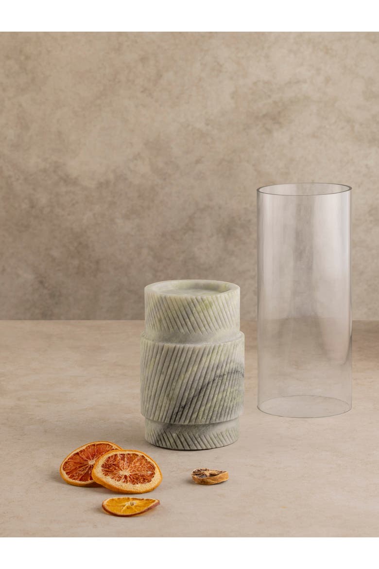 Estonia Hurricane Candle Holder, Alternate, color, Artichoke Green Onyx